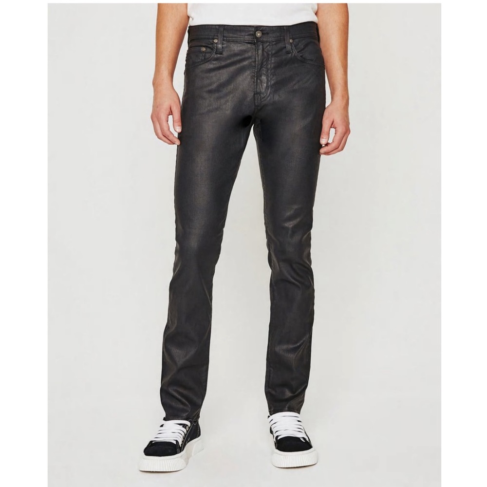AG Adriano Goldschmied The Dylan Slim Skinny 36x34 EUC Coated Black Men’s Jeans